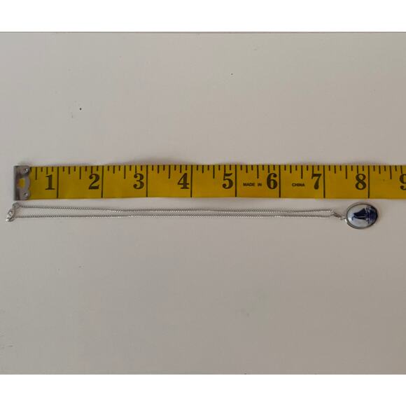 B10 Hoffman Genuine Delft Sterling Silver Necklace Nautical Swiftie Cottagecore - Picture 8 of 8